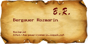 Bergauer Rozmarin névjegykártya